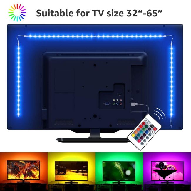 LED szalag TV háttérvilágítás RGB fényszalag távirányítóval 2 m