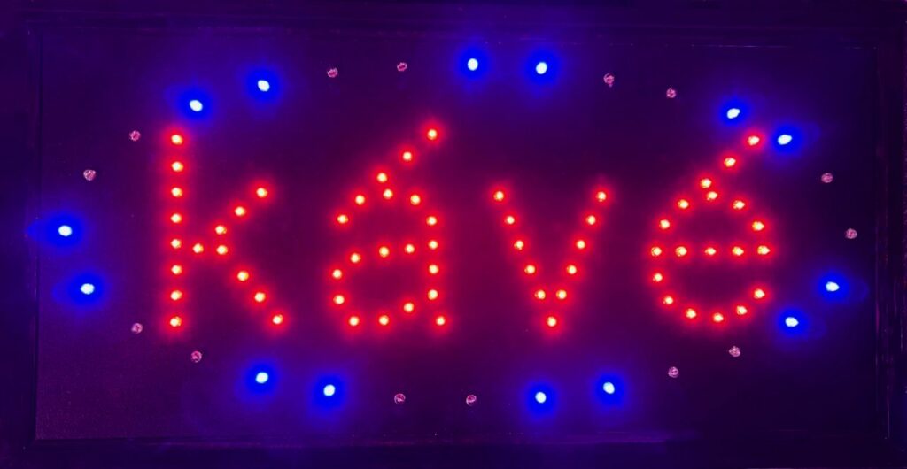 LED világító reklám tábla - kávé