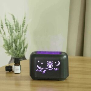 Bagoly ultrahangos aroma diffúzor lángokat imitáló Led párásító készülék