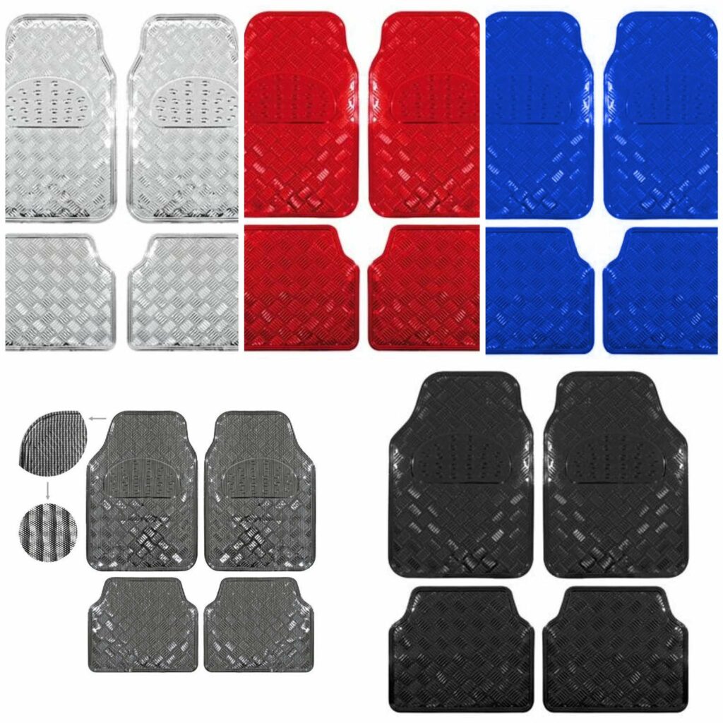 Autós gumiszőnyeg szett alumínium hatású több színben