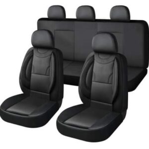10 részes univerzális autós üléshuzat szett PU bőr fekete