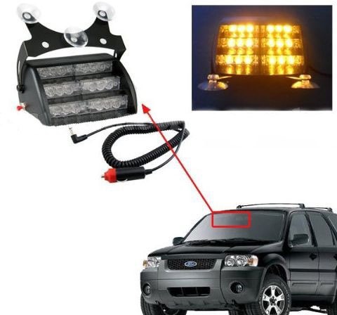 Sárga LED villogó megkülönböztető jelzés szélvédő mögé