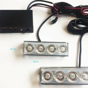 Borostyánsárga autós kültéri LED stroboszkóp 12-24V