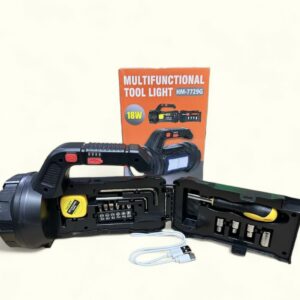 HM-7729G újratölthető keresőlámpa 14 darabos szerszámkészlettel