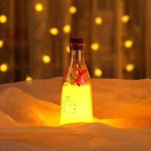 LEDES éjjeli üveg lámpa üzenő palack újratölthető