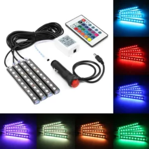 Univerzális autós LED lábtér világítás hangulatvilágítás készlet távirányítóval