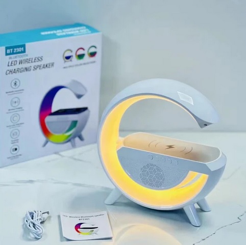 Bluetooth hangszóró RGB LED lámpa vezeték nélküli gyorstöltő