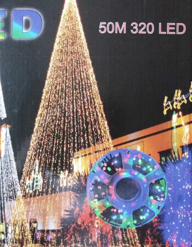 Kültéri színes karácsonyi LED fényfüzér 50 m