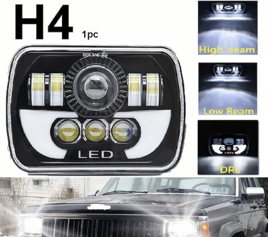 E9 Beépíthető CREE LED fényszóró H4 84W 12-24V