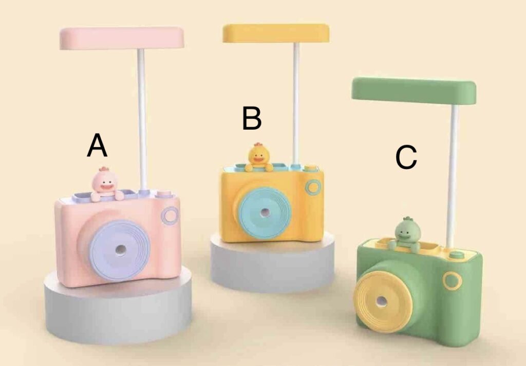 Újratölthető asztali LED lámpa gyerekeknek tolltartóval és hegyezővel