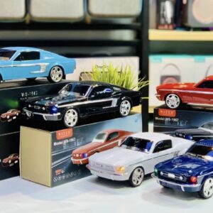 MUSTANG GT vezeték nélküli hangszóró klasszikus autós formájú Bluetooth Micro SD USB FM kihangosító TWS LED fényű hordozható hangszóró WS1967