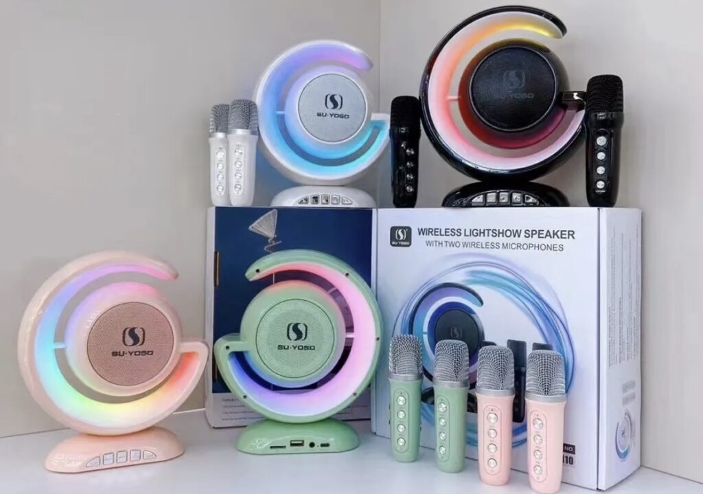 Vezeték nélküli Bluetooth hangszóró két mikrofonnal