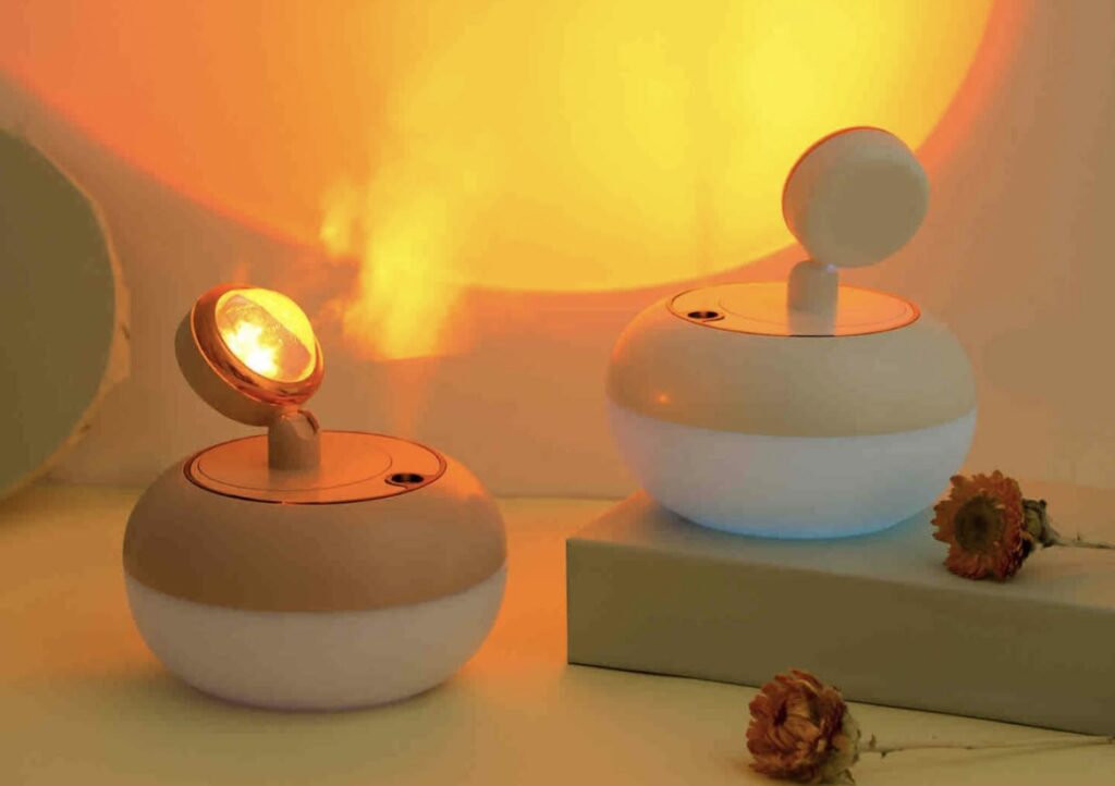 Naplemente fény párásító készülék aromaterápiás diffúzor