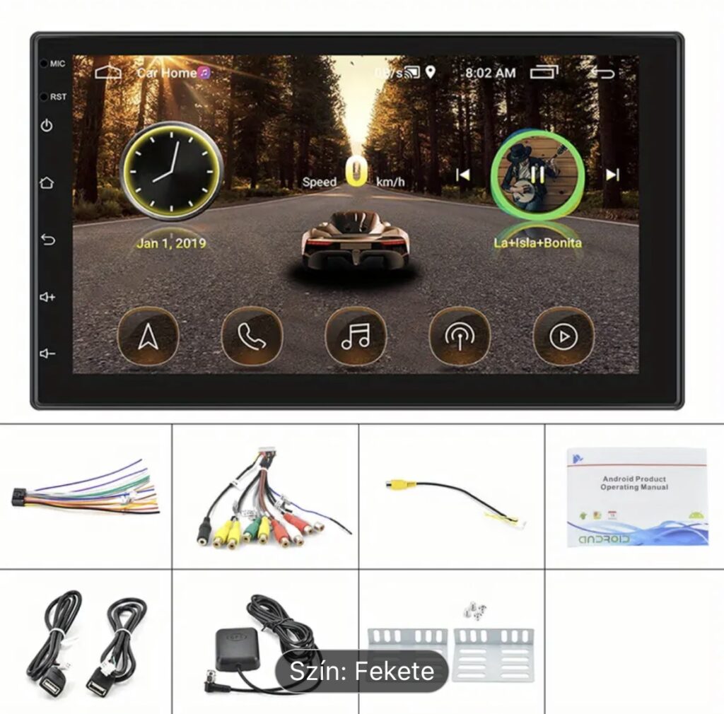 Android univerzális autós navigáció multimédiás rendszer 9" érintőkijelzővel videó és zenelejátszó