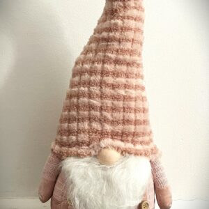 Karácsonyi prémium minőségű manó figura rózsaszín fehér 60 cm