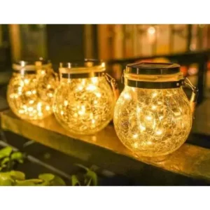 Napelemes LED üveg gömb függő dekor lámpa YC-25