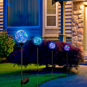 Napelemes kerti szolár RGB ledes lámpa