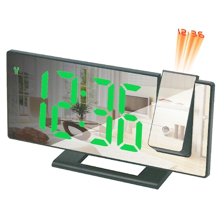 Nagy tükör kijelzős LED digitális ébresztőóra hőmérséklet jelző funkcióval és kivetítővel