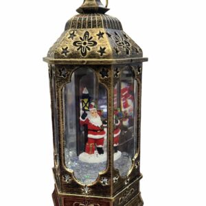 Karácsonyi LED lámpás zenél világít hóesést imitál mikulás